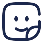 Sticker Smile Square SVG Icon